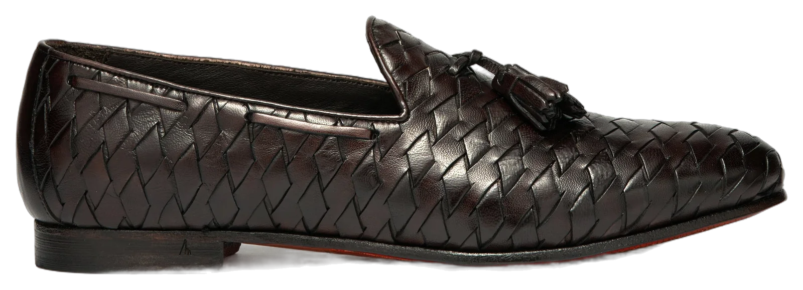 Mocassino Troisi Tassel in pelle intrecciata testa di moro, Morgillo Calzature