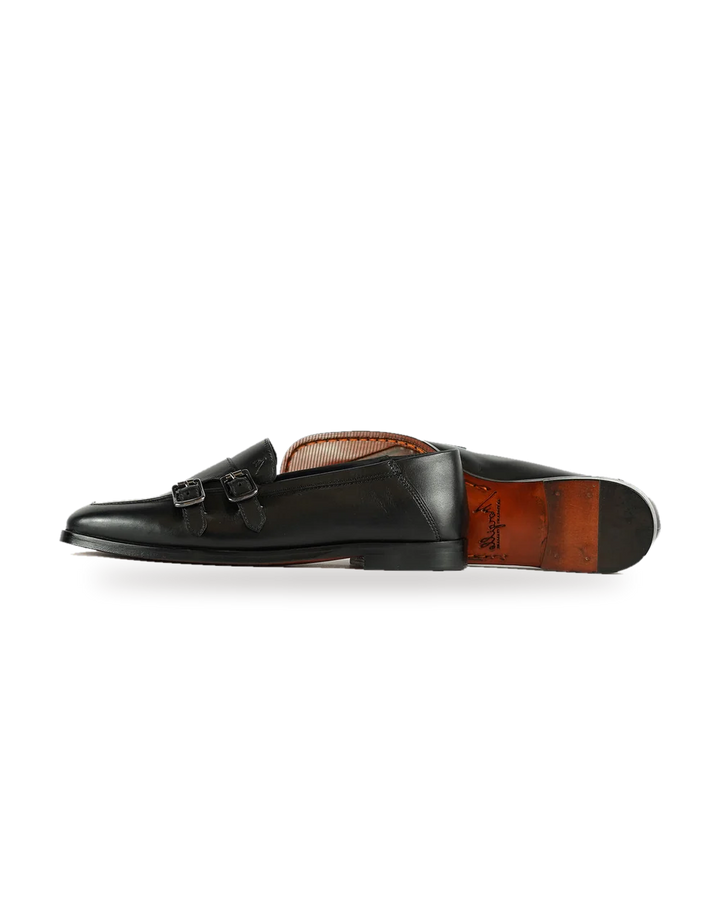Giulia Black Fine Calfskin Double Buckle