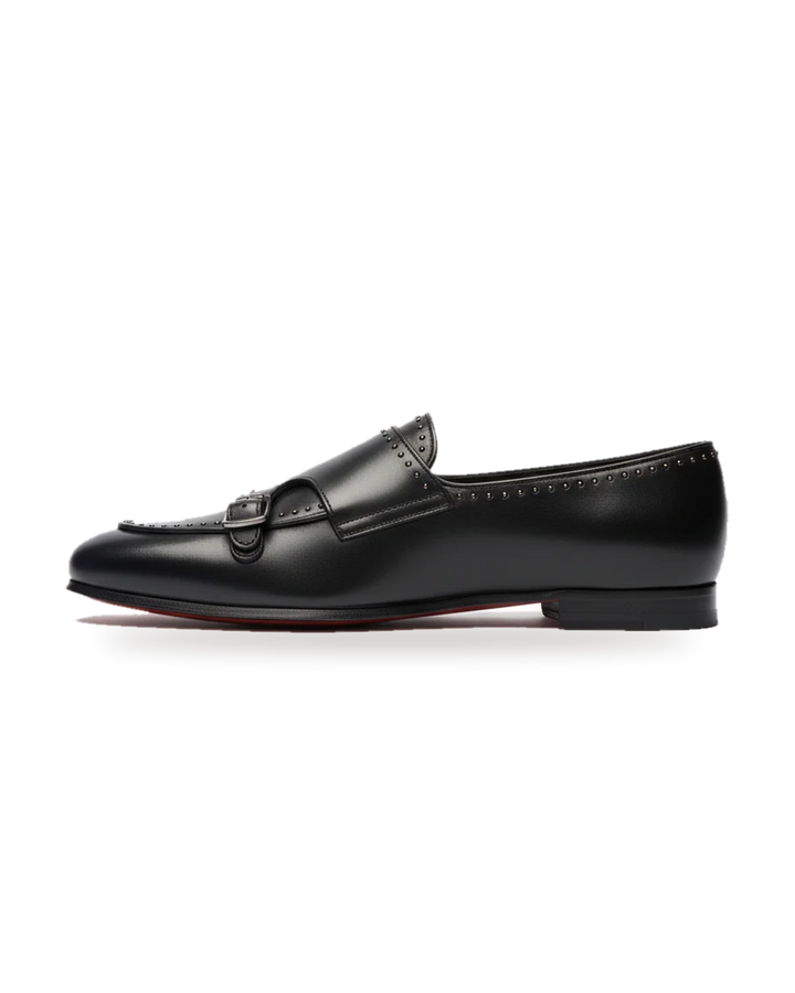 Lapo Vitello Nero con Borchie Canna di Fucile