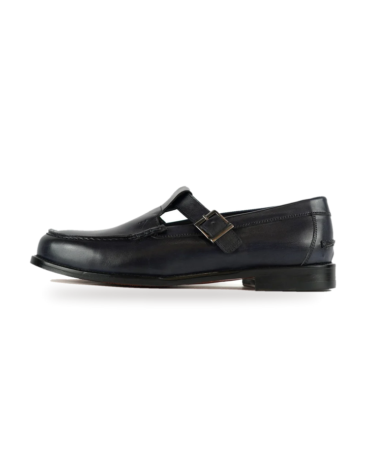 Martini Single Monk Strap Blue Calfskin